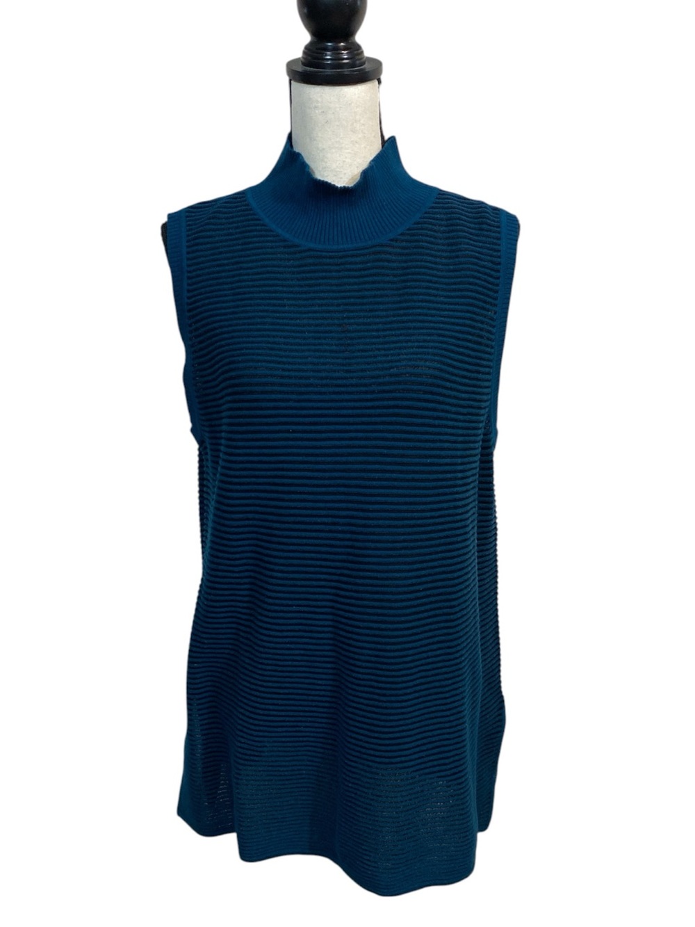 NWT Wynne Layers Mock Neck Tunic Sweater Tank Teal Black XL